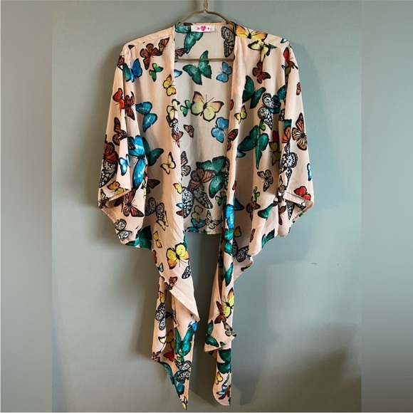 Buddy Love MUSE 💙🦋Butterfly 🦋 Tie Blouse Medium - Picture 4 of 5